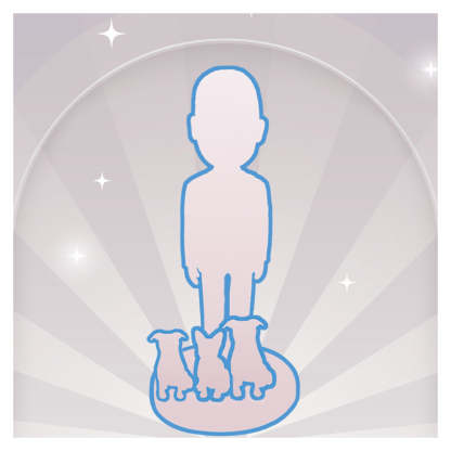 Fully Custom One Person And Three Pets Bobblehead Figurine
