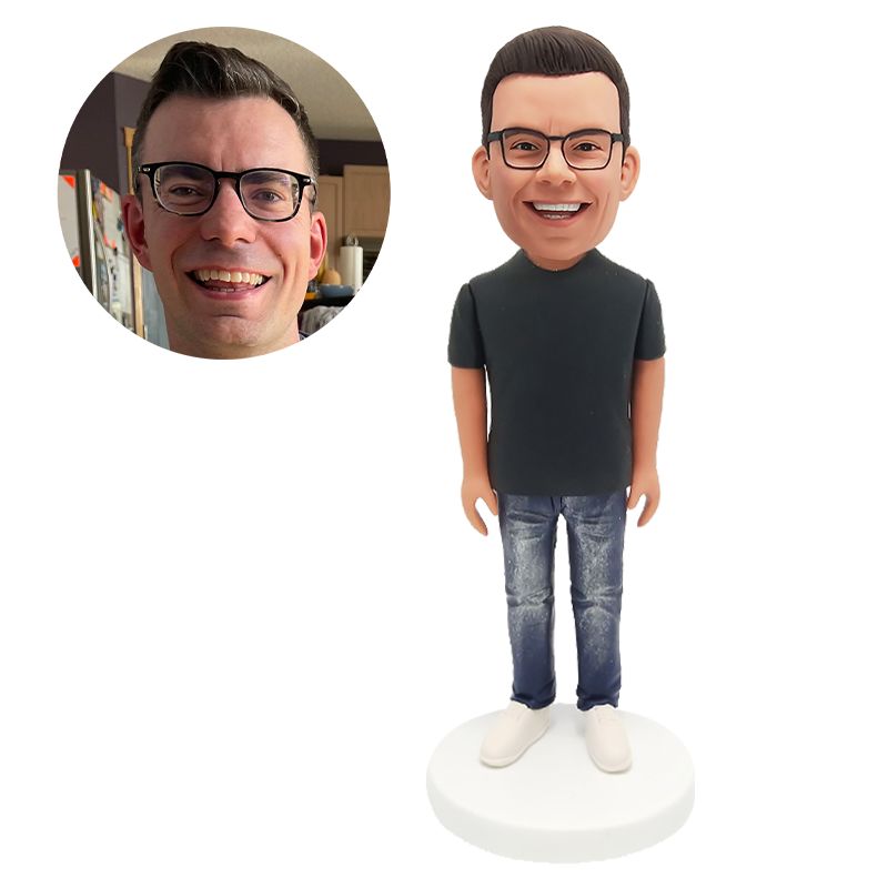 custom bobblehead figure casual man salesman