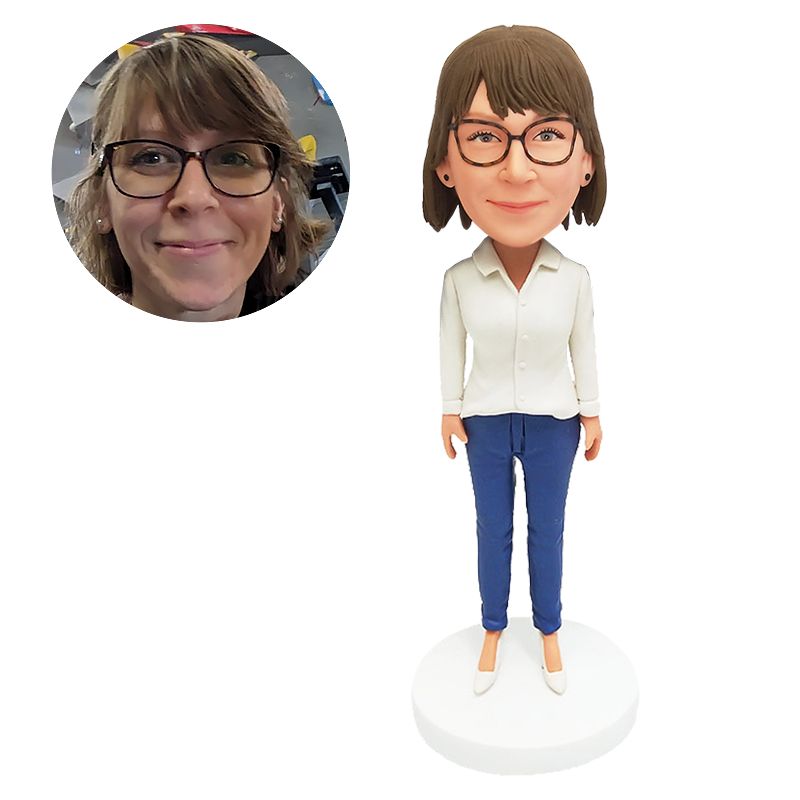 custom bobblehead office lady