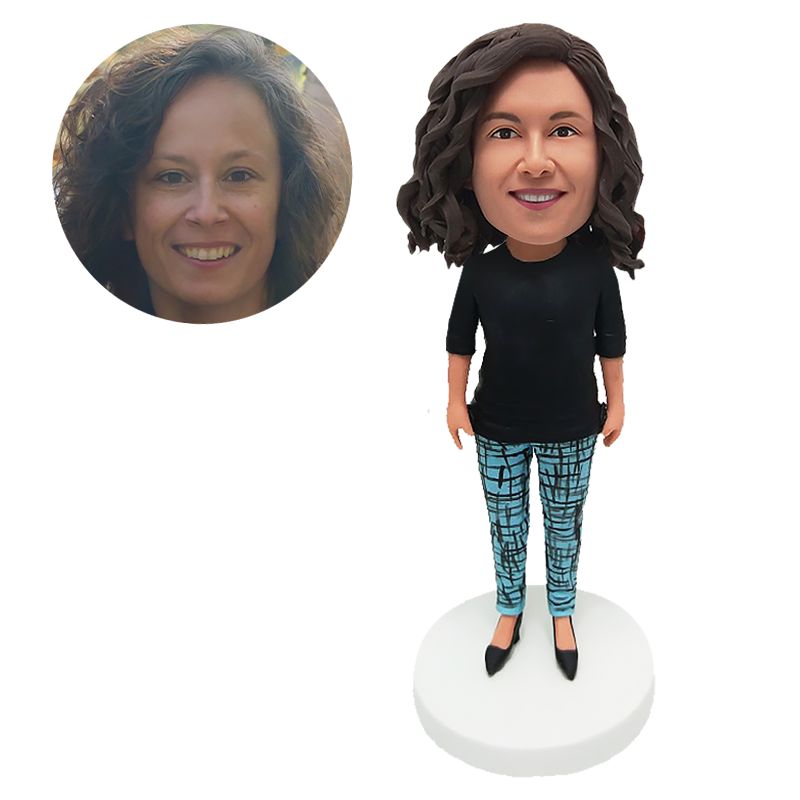 custom bobblehead figure casual lady