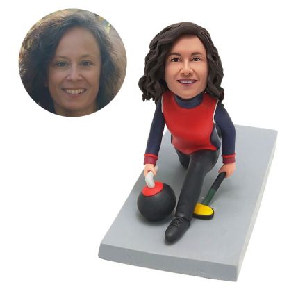 customised curling bobble head figurine