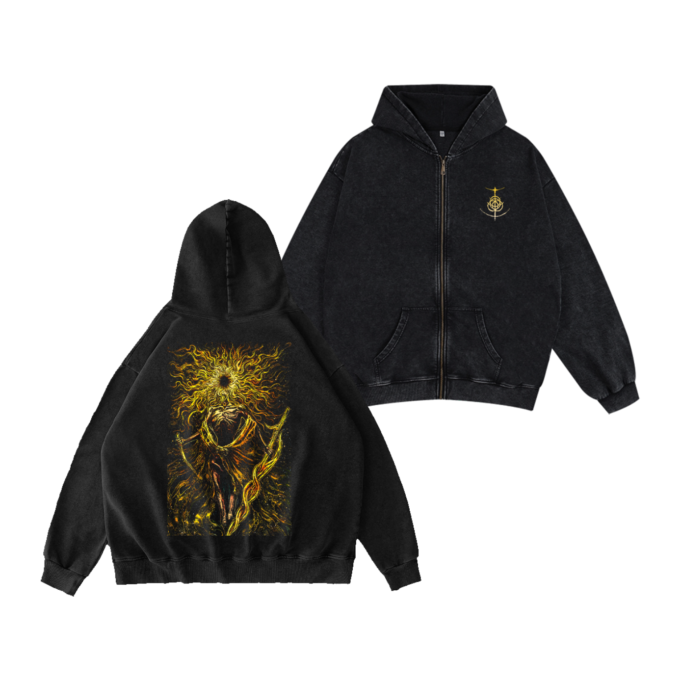 The Lord of Frenzied Flame Unisex Washed Zip Up Hoodie