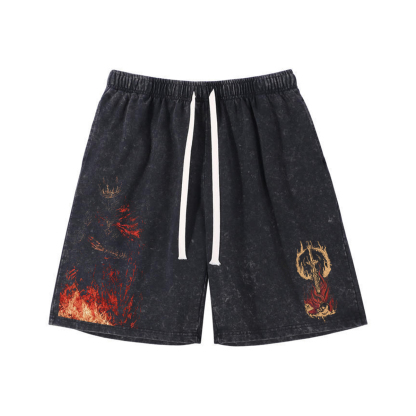 [Copy]THE LORD OF FRENZIED FLAME ROMINA, SAINT OF THE BUD Retro Washed Shorts Loose Sports Shorts