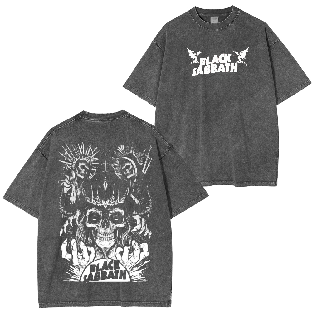 Baju atasan tengkorak terlaris BLACK SABBATH Washed Unisex T-Shirt