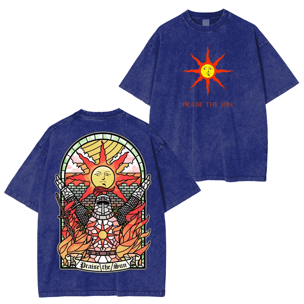 PRAISE THE SUN DARK SOULS Washed T-Shirt