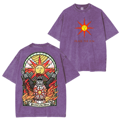 PRAISE THE SUN DARK SOULS Washed T-Shirt