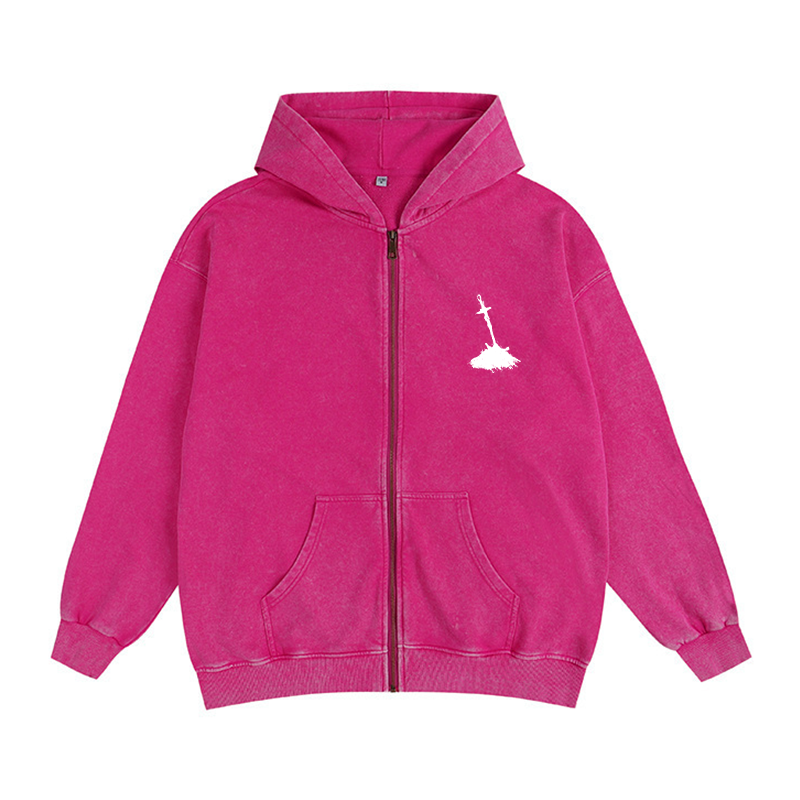 Dark Soul v2 Unisex Washed Zip Up Hoodie