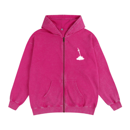 Dark Soul v2 Unisex Washed Zip Up Hoodie