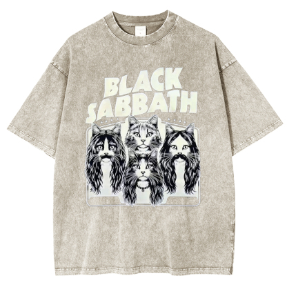 Cat Sabbath  Washed Unisex T-Shirt