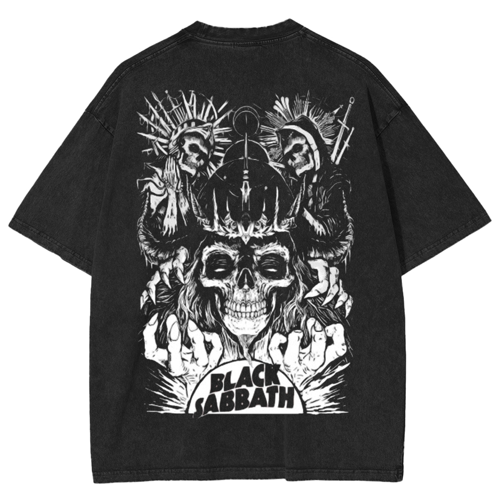 Baju atasan tengkorak terlaris BLACK SABBATH Washed Unisex T-Shirt