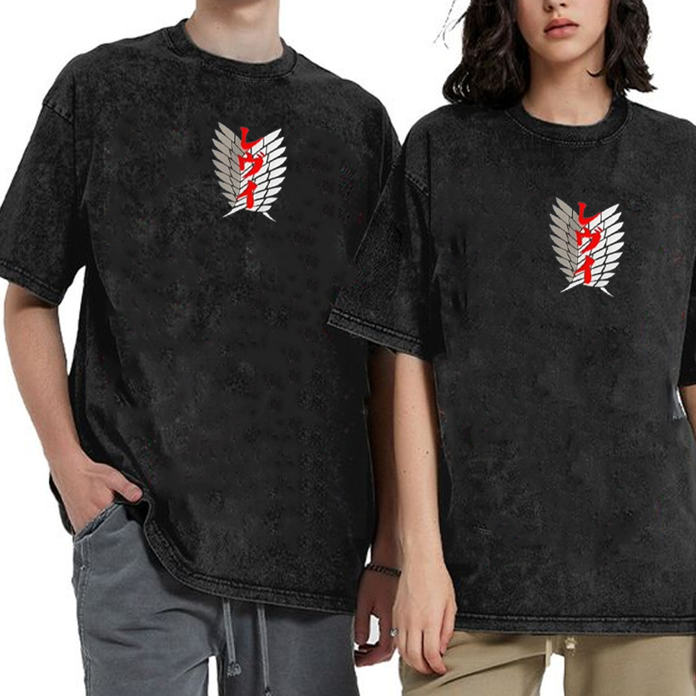 Vintage Levi Bandaged Face Attack on Titan Unisex Washed T-Shirt