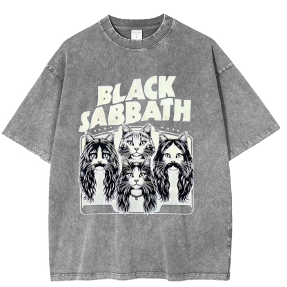 Cat Sabbath  Washed Unisex T-Shirt