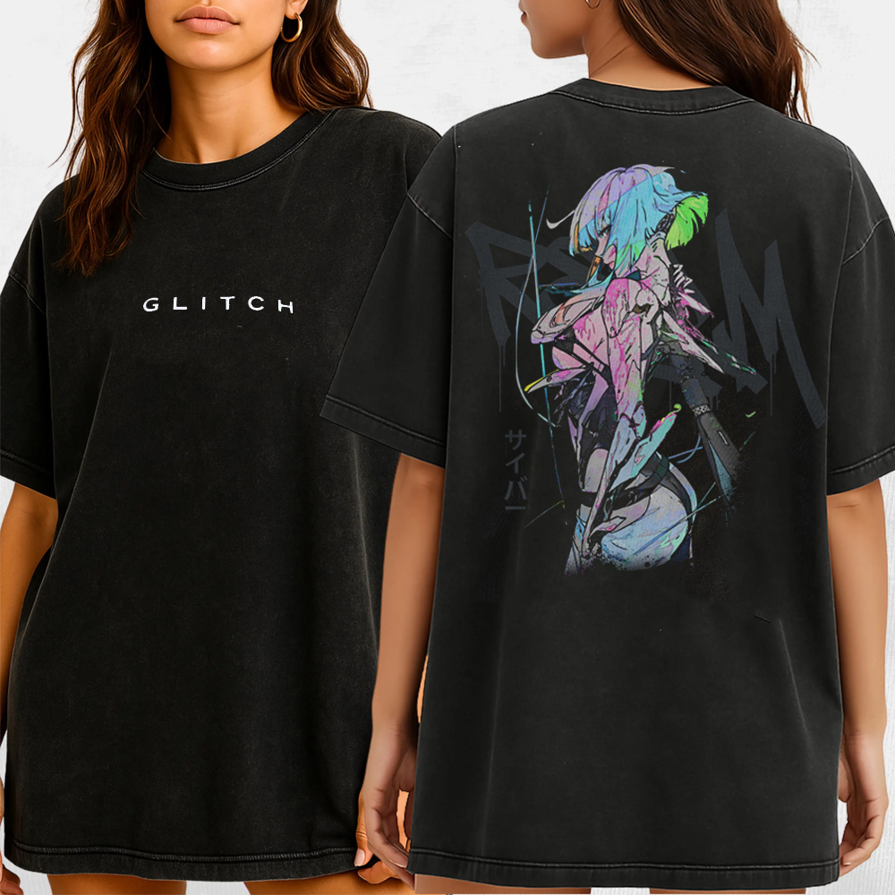 Lucy x Cyberpunk Edgerunners Unisex Acid Washed T-Shirt