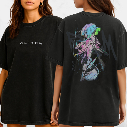 Lucy x Cyberpunk Edgerunners Unisex Acid Washed T-Shirt