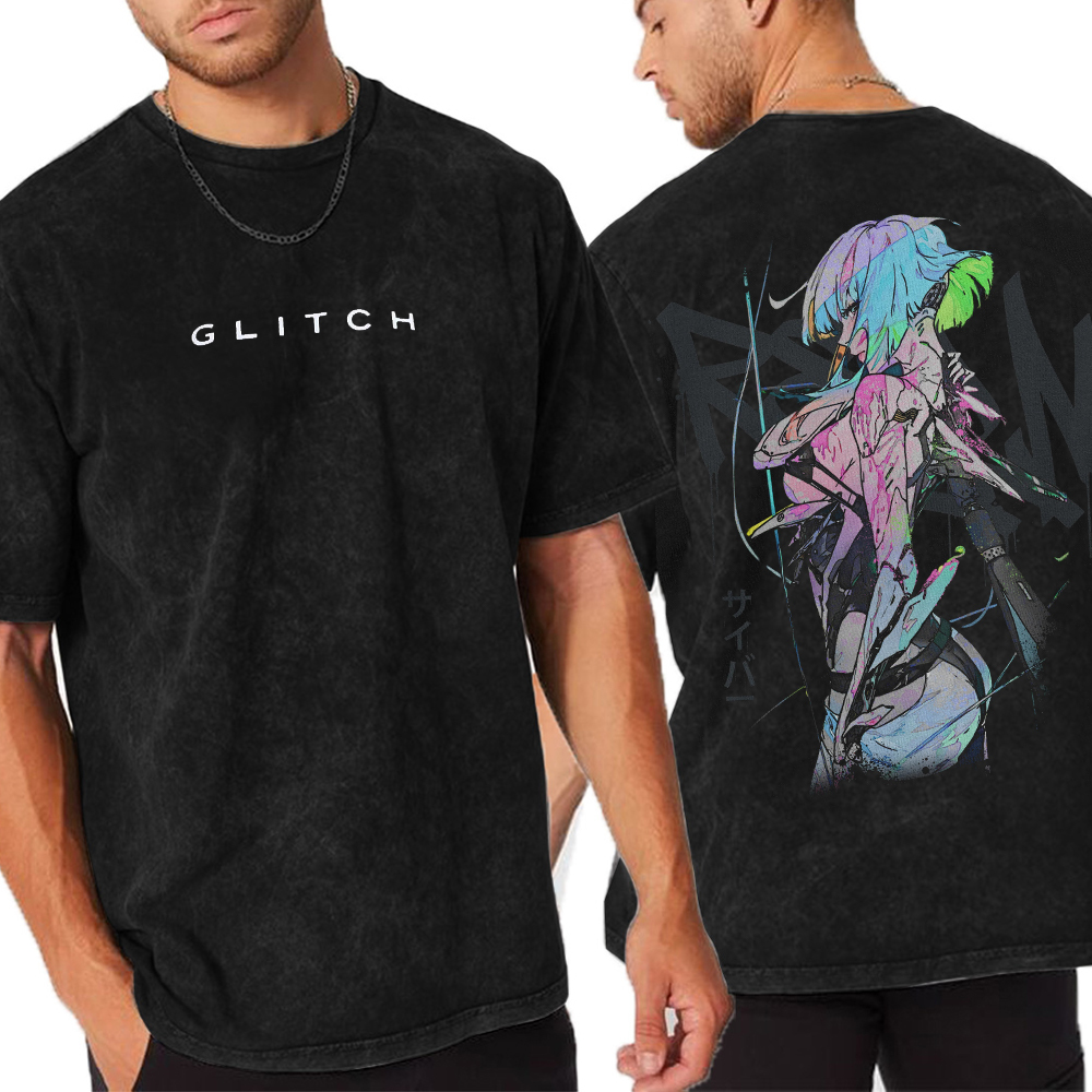 Lucy x Cyberpunk Edgerunners Unisex Acid Washed T-Shirt