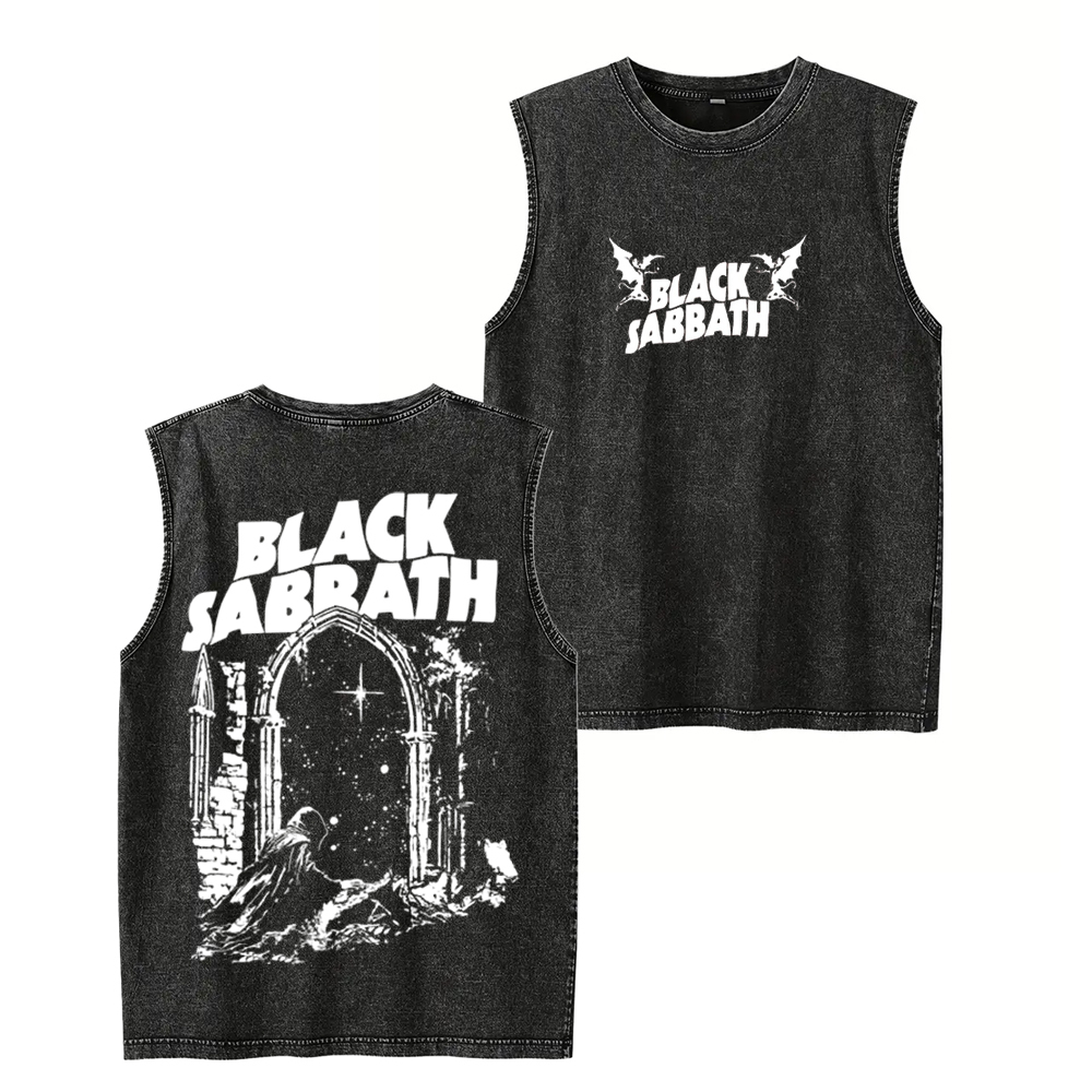 Black Sabbath Into The Void Unisex Washed Tank Top