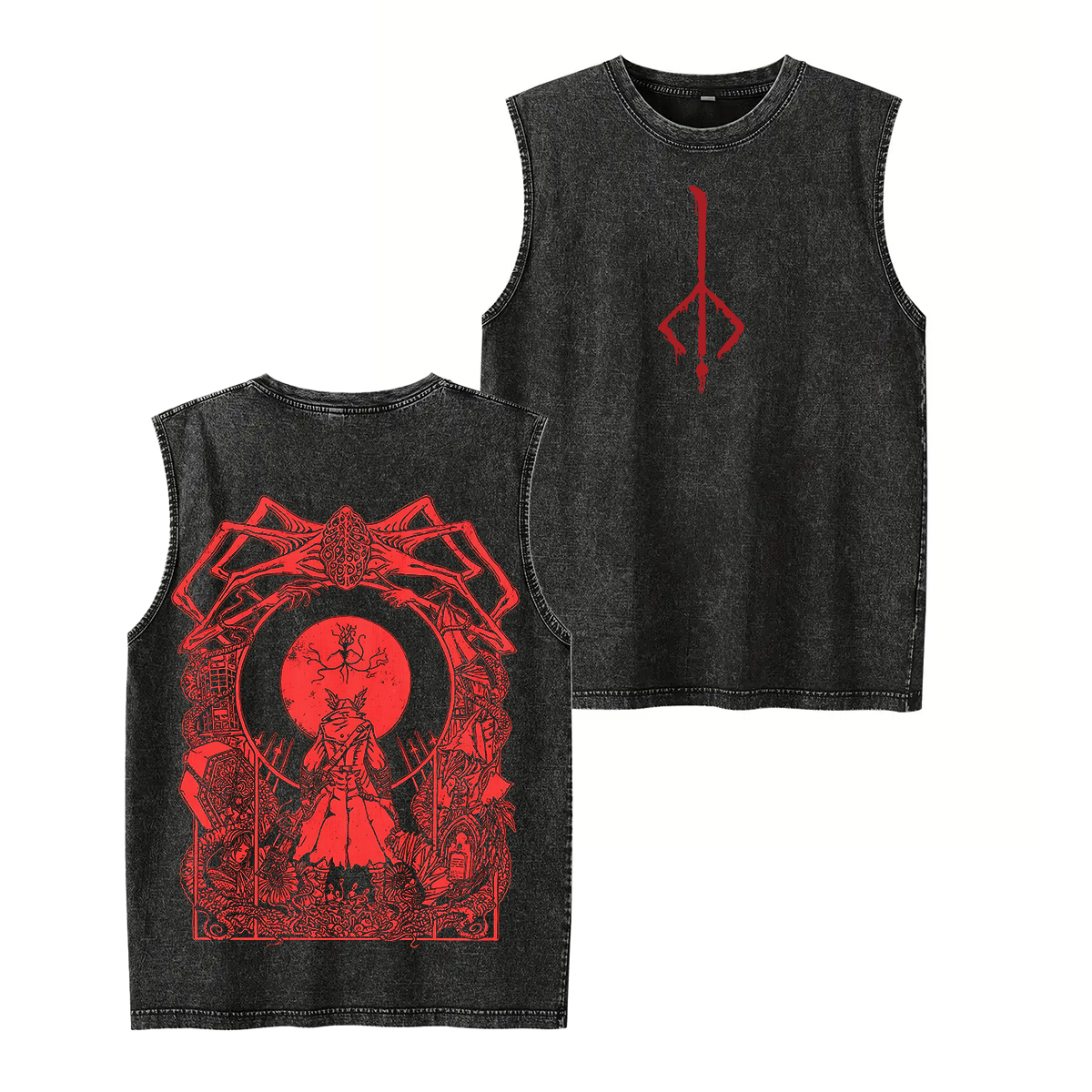 Bloodborne Blood Moon Washed Unisex Tank Top