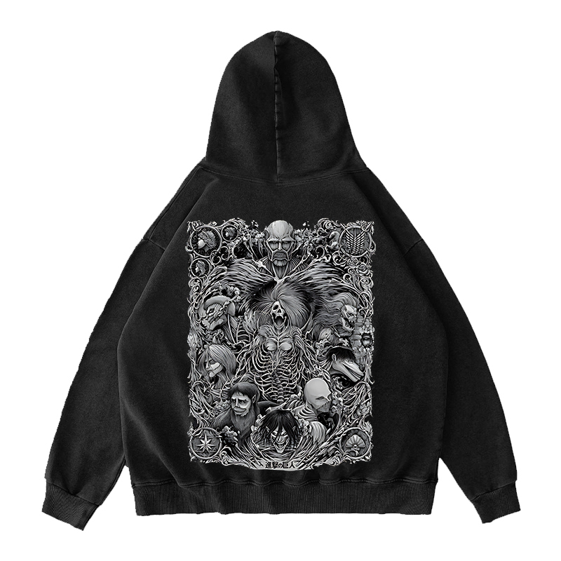 Attack on Titan Washed Unisex Hoodie
