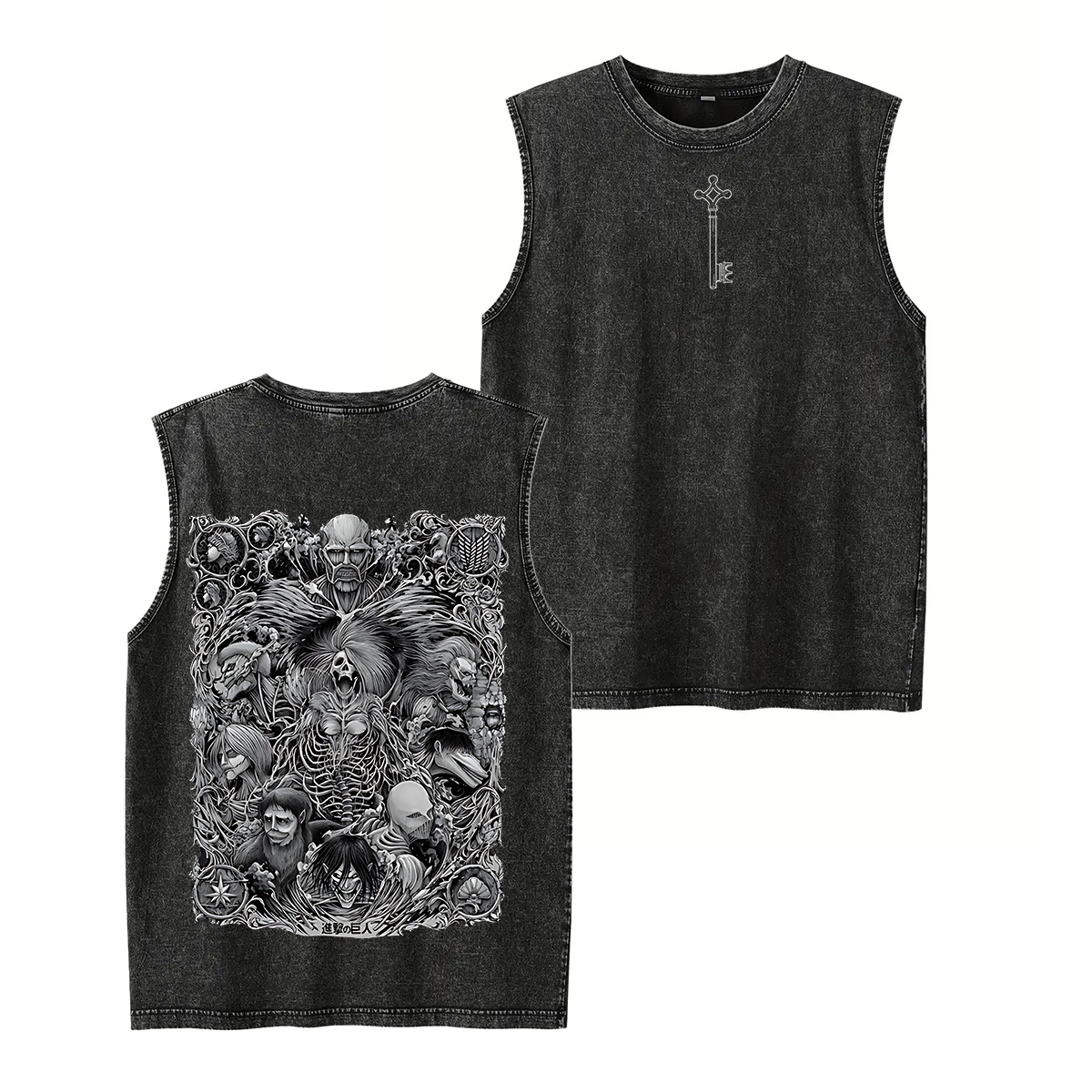 Attack on Titan Washed Unisex Tank Top