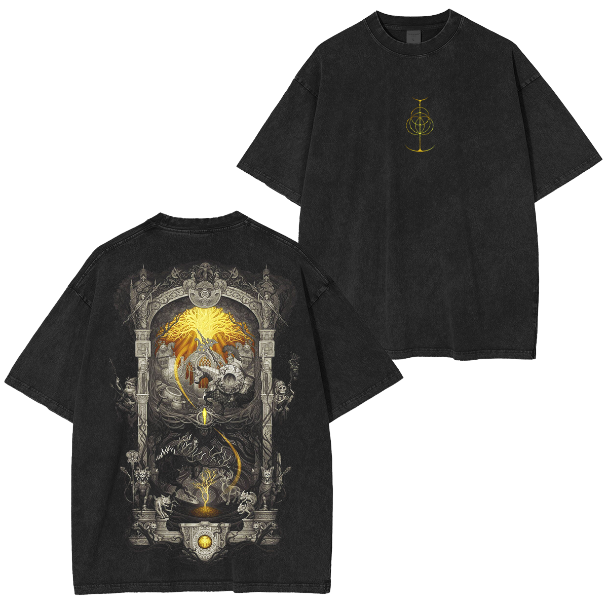Elden Ring Maliketh Black Blade Vintage Washed Unisex T-Shirt