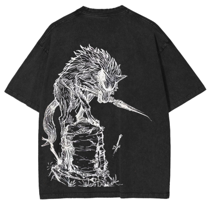 Dark Souls Great Grey Wolf Sif Vintage Washed Unisex T-Shirt