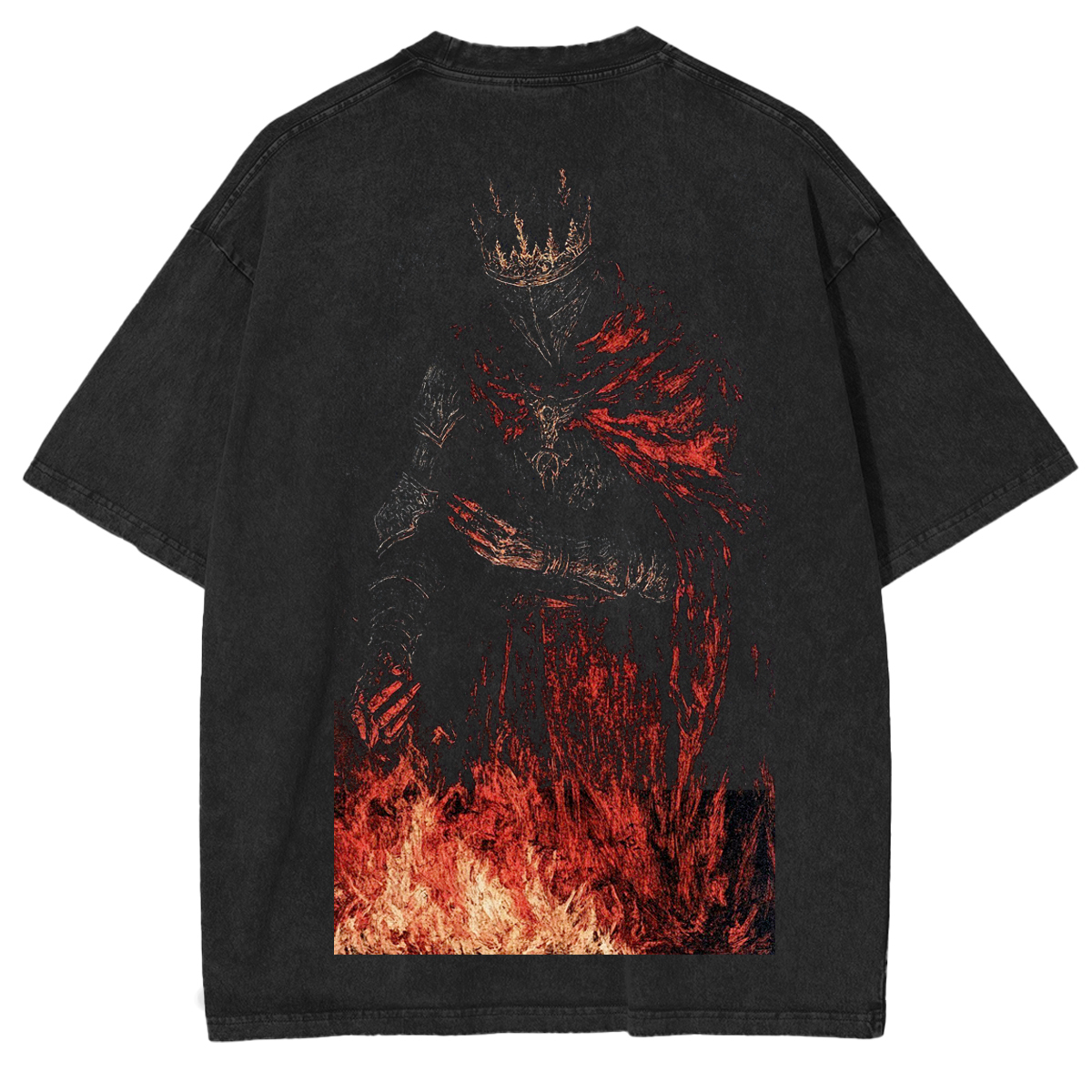 Tatuagem da fogueira de Dark Souls Vintage Unisex Anime T-shirt