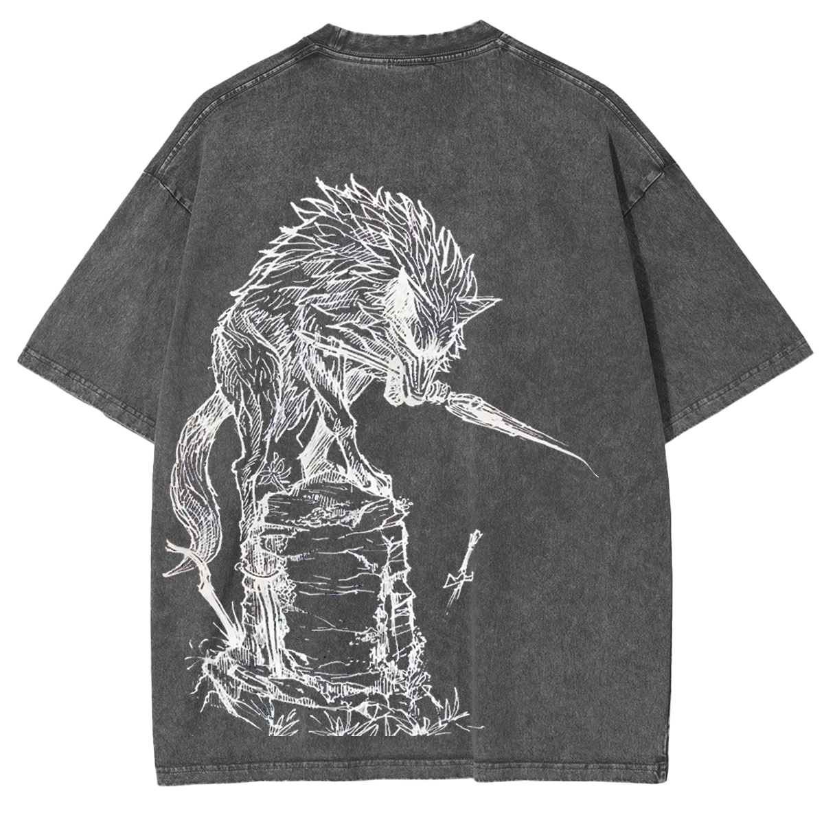 Dark Souls Great Grey Wolf Sif Vintage Washed Unisex T-Shirt
