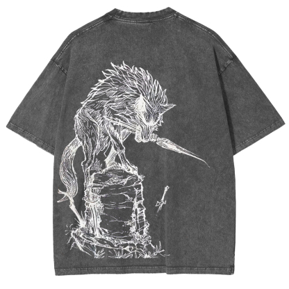 Dark Souls Great Grey Wolf Sif Vintage Washed Unisex T-Shirt