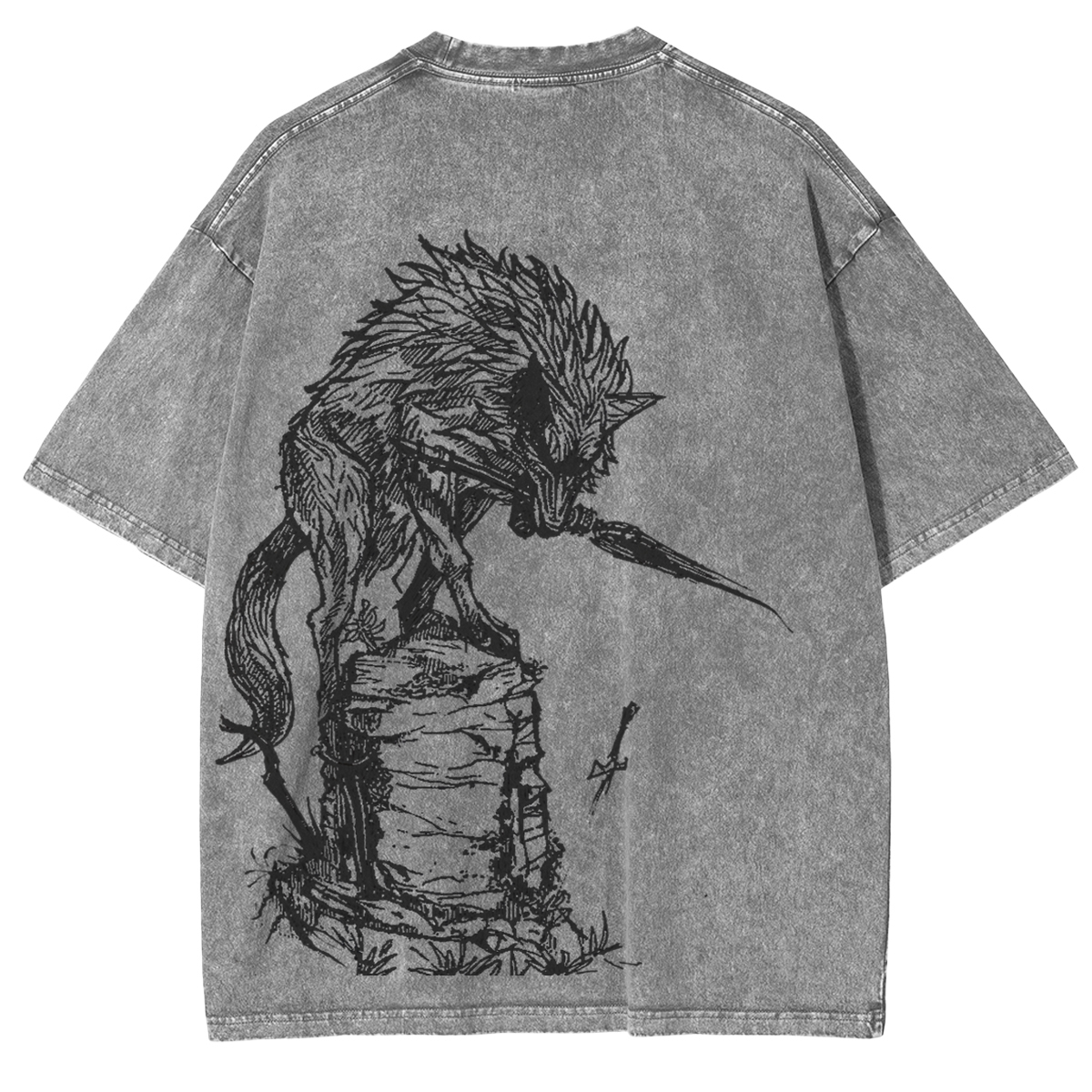 Dark Souls Great Grey Wolf Sif Vintage Washed Unisex T-Shirt