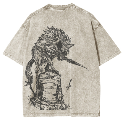 Dark Souls Great Grey Wolf Sif Vintage Washed Unisex T-Shirt