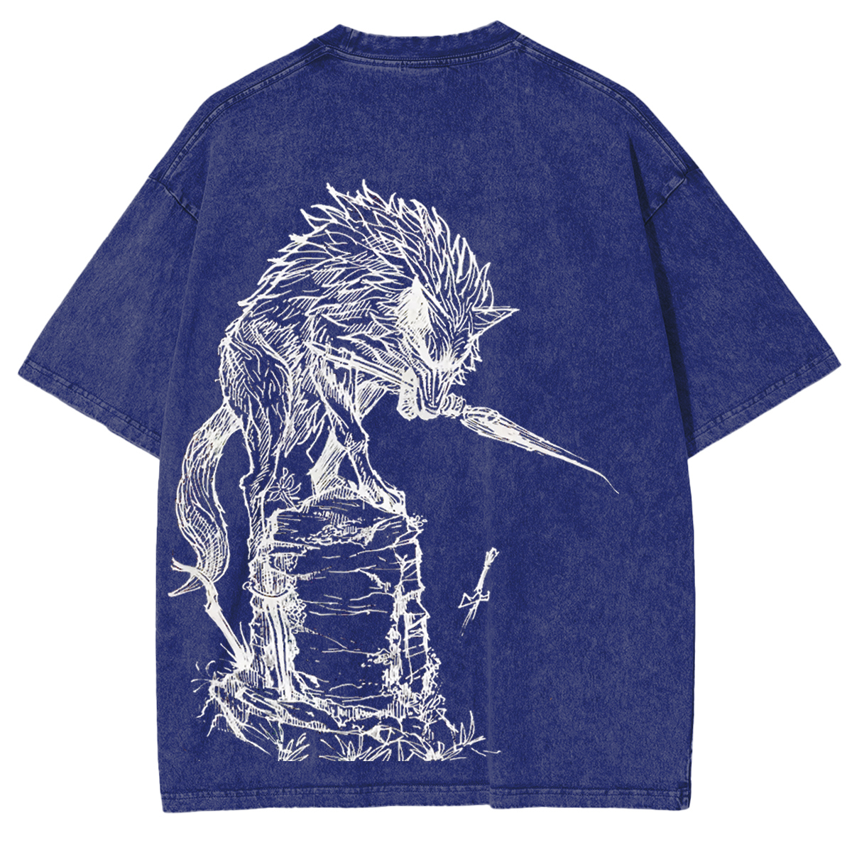 Dark Souls Great Grey Wolf Sif Vintage Washed Unisex T-Shirt
