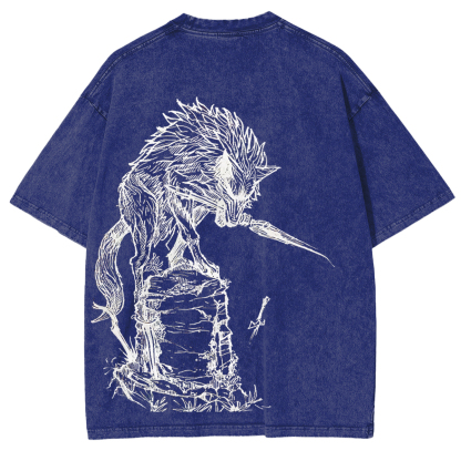 Dark Souls Great Grey Wolf Sif Vintage Washed Unisex T-Shirt