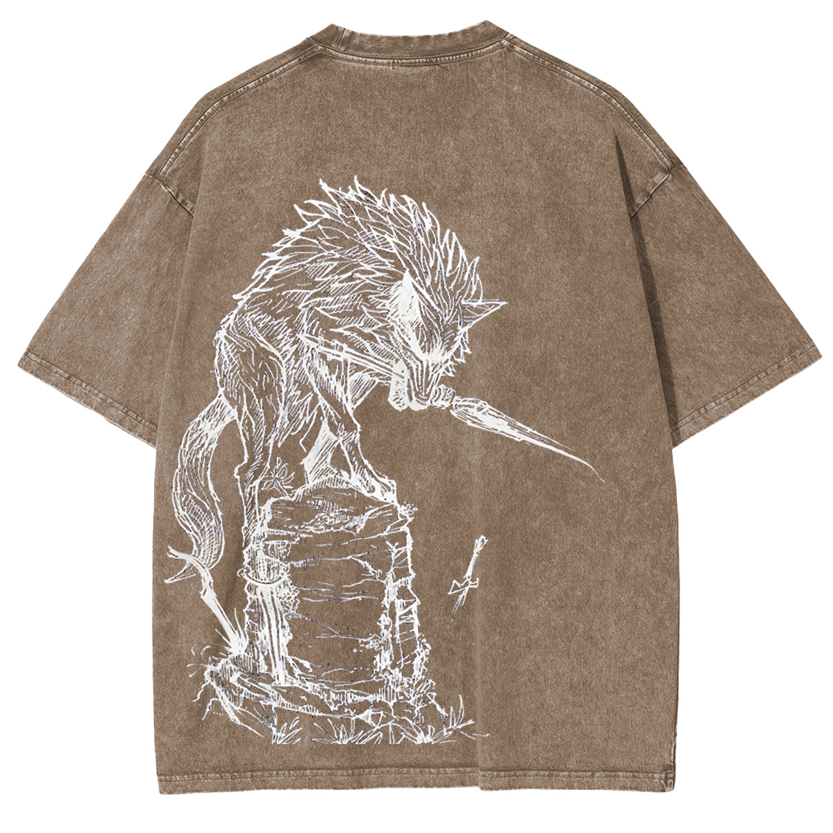 Dark Souls Great Grey Wolf Sif Vintage Washed Unisex T-Shirt
