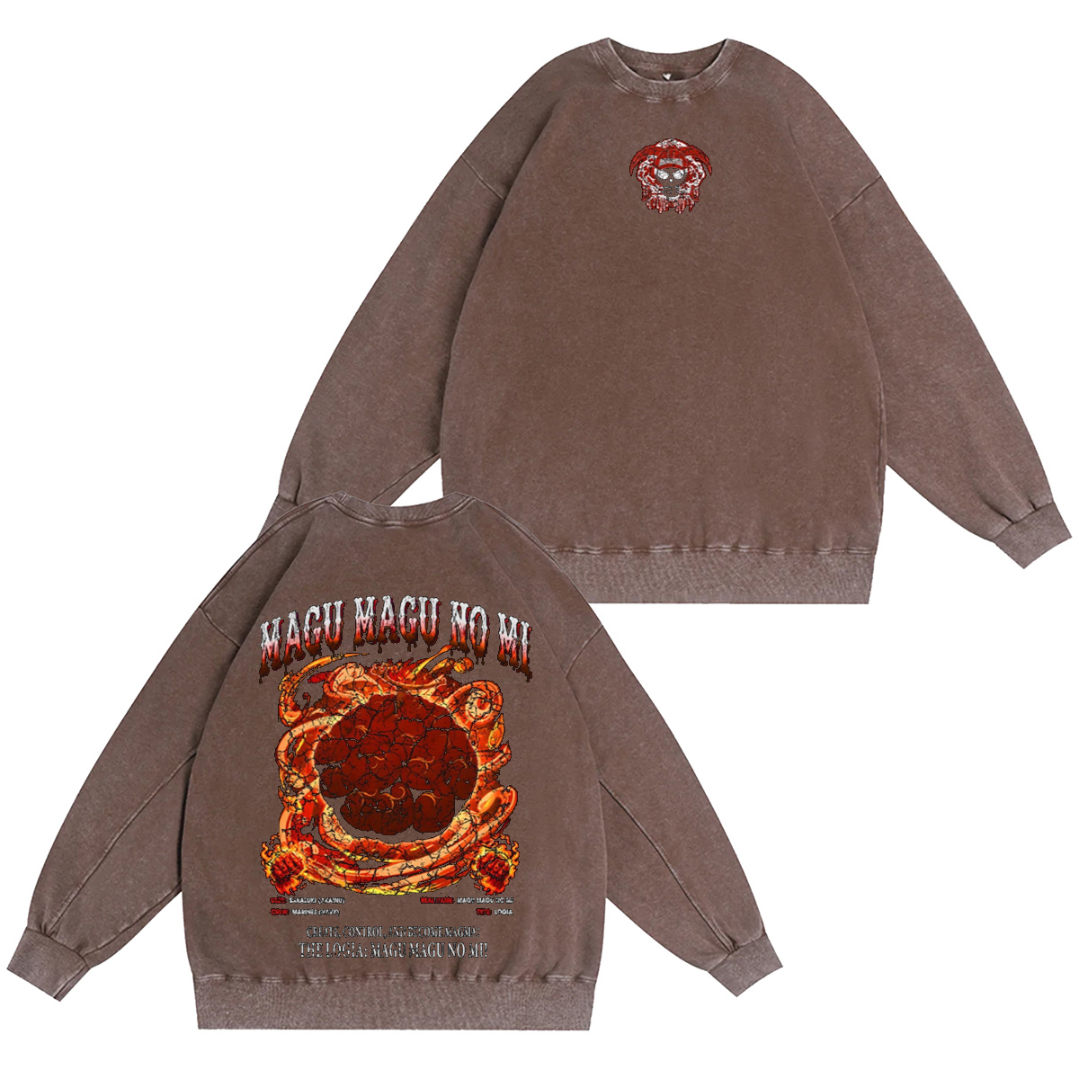 Magu Magu no Mi One Piece Vintage Washed T-shirt/Crewneck/Hoodie