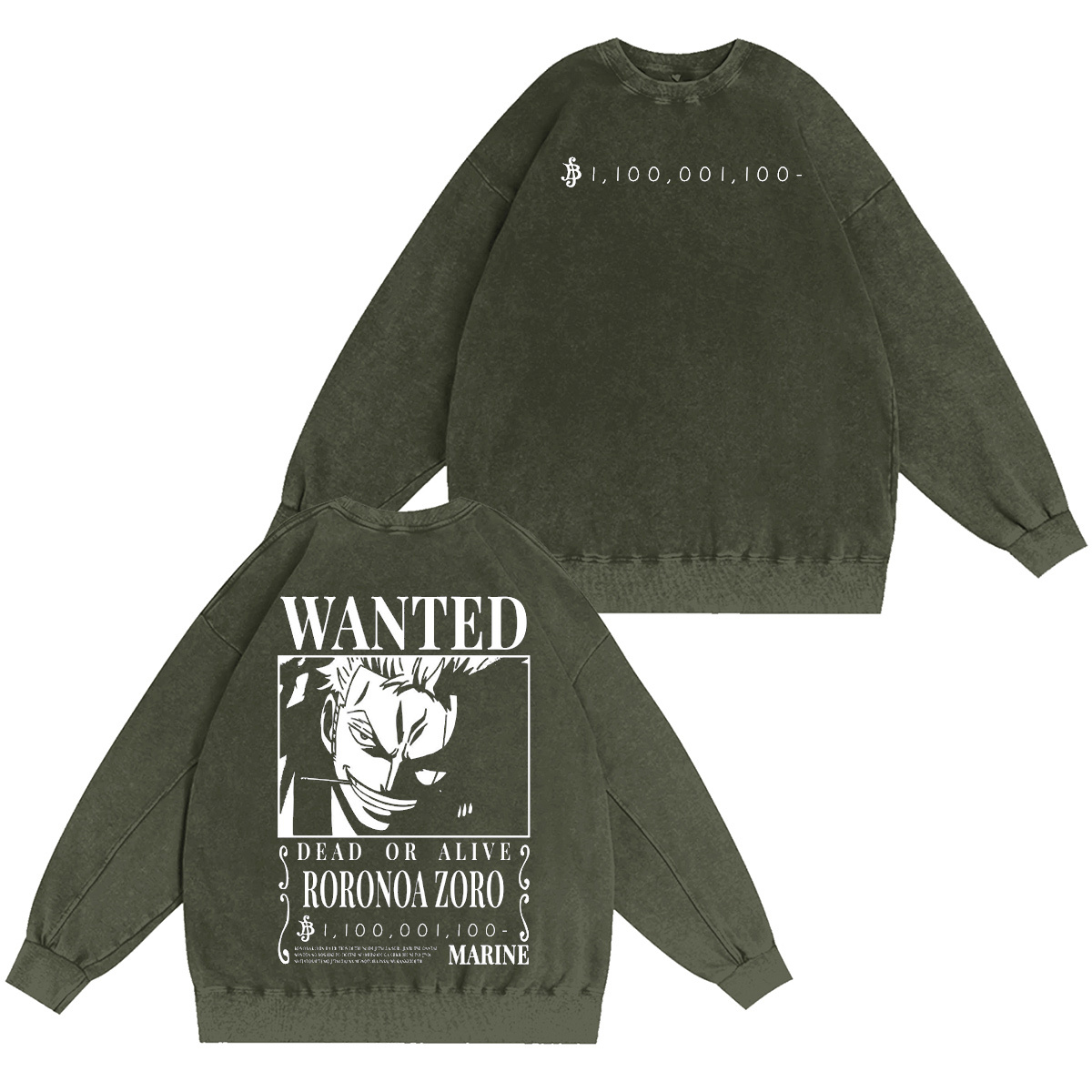 Roronoa Zoro One Piece Vintage Washed T-shirt/Crewneck/Hoodie
