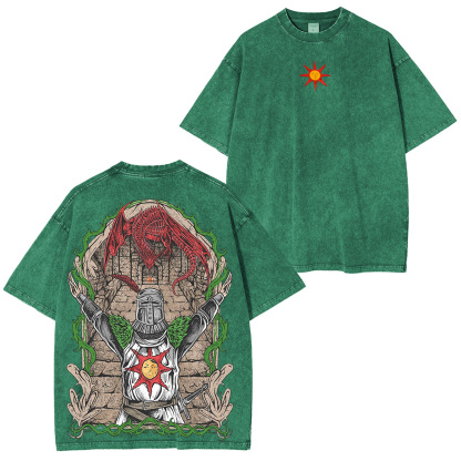 Drippy Souls Solaire of Astora Vintage Unisex Washed  T-shirt