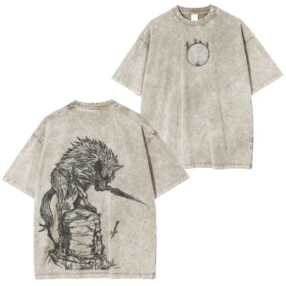 Dark Souls Great Grey Wolf Sif Vintage Washed Unisex T-Shirt