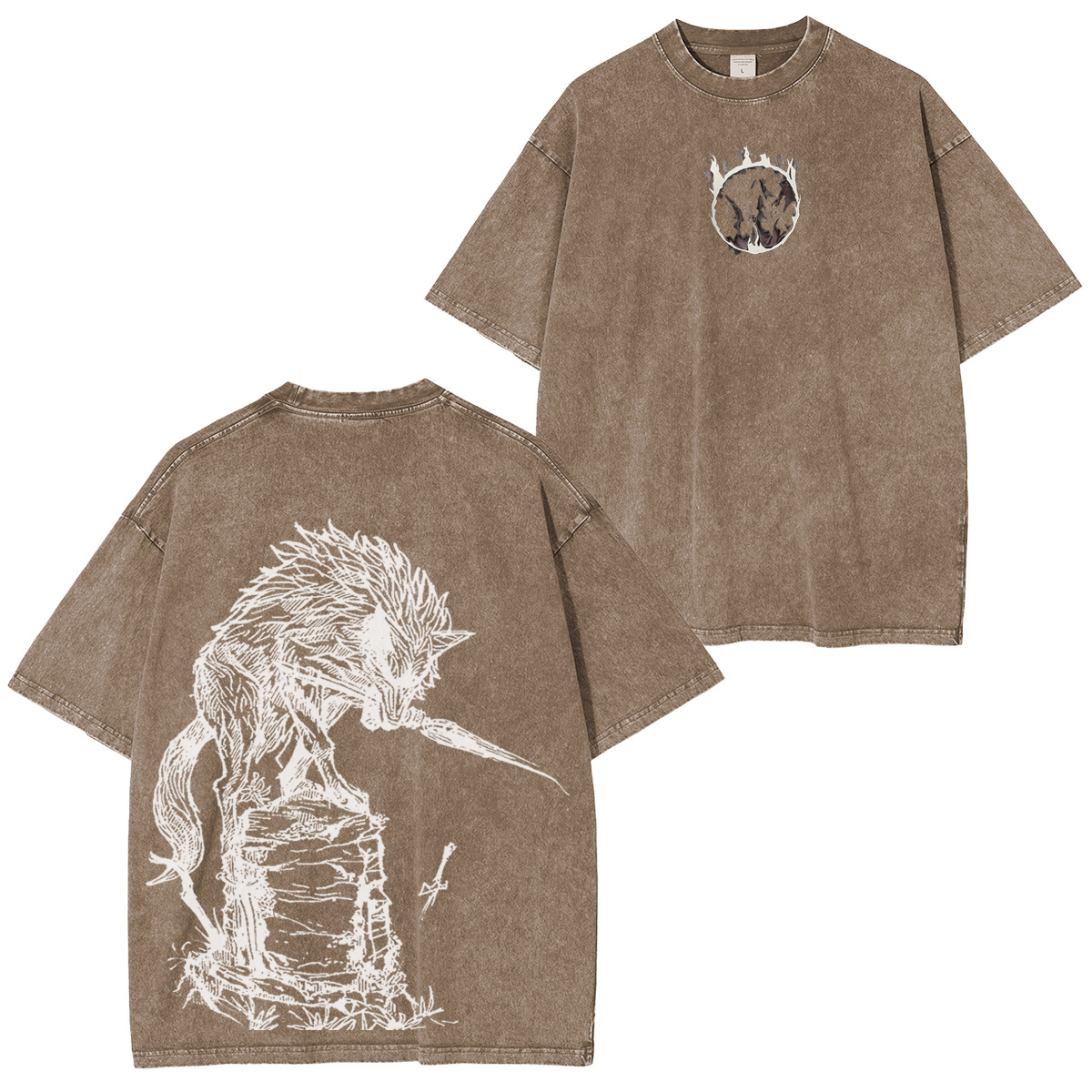 Dark Souls Great Grey Wolf Sif Vintage Washed Unisex T-Shirt