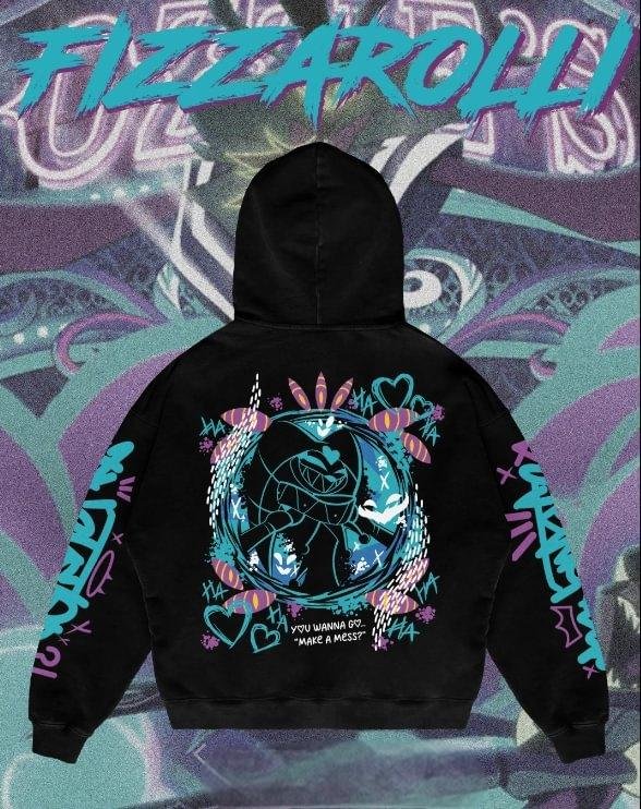 Unisex Oversize Arcane Fizzarolli Black Hoodie