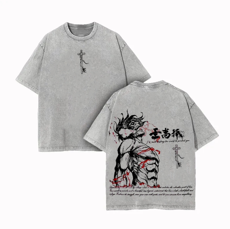 Attack on Titan Vintage Washed Oversize T-Shirt /Sweatshirt/Hoodie