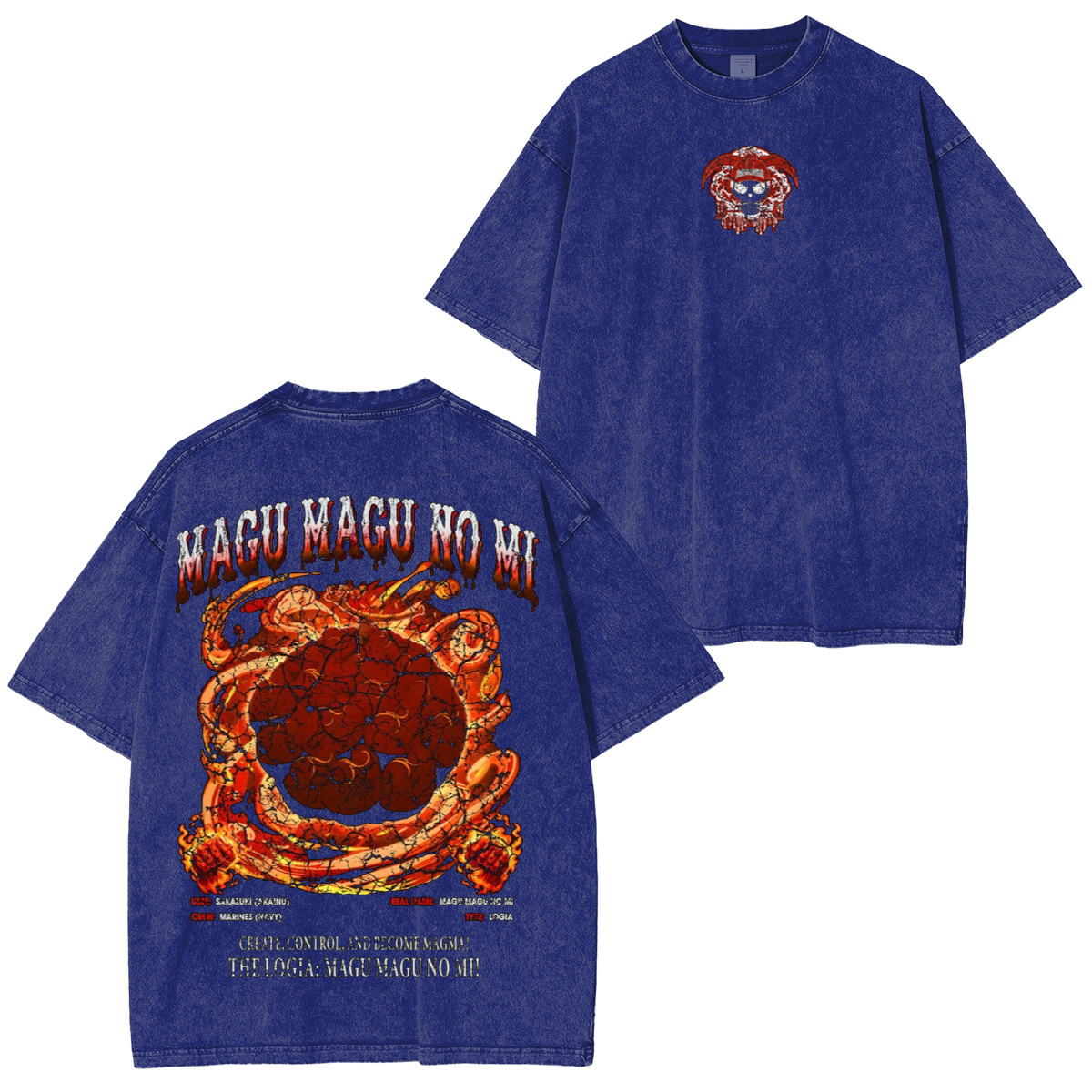 Magu Magu no Mi One Piece Vintage Washed T-shirt/Crewneck/Hoodie