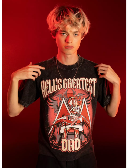 Hazbin Hotel Hazbin Hotel Lucifer Hell's Greatest Dad Dark Wash T-Shirt/Sweatshirt/Hoodie
