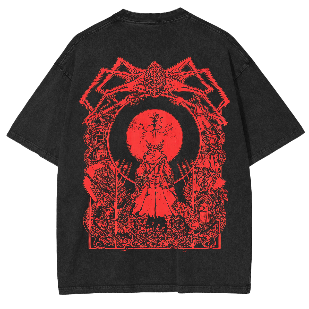 Bloodborne Blood Moon Washed Unisex T-Shirt