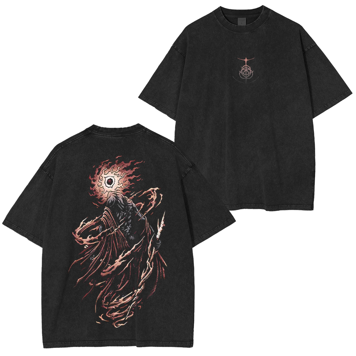 Frenzy Flame v3 Elden Ring Boss Washed T-Shirt