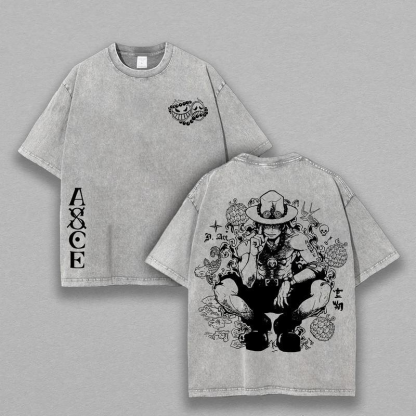 ACE x One Piece Vintage Unisex Washed T-Shirt