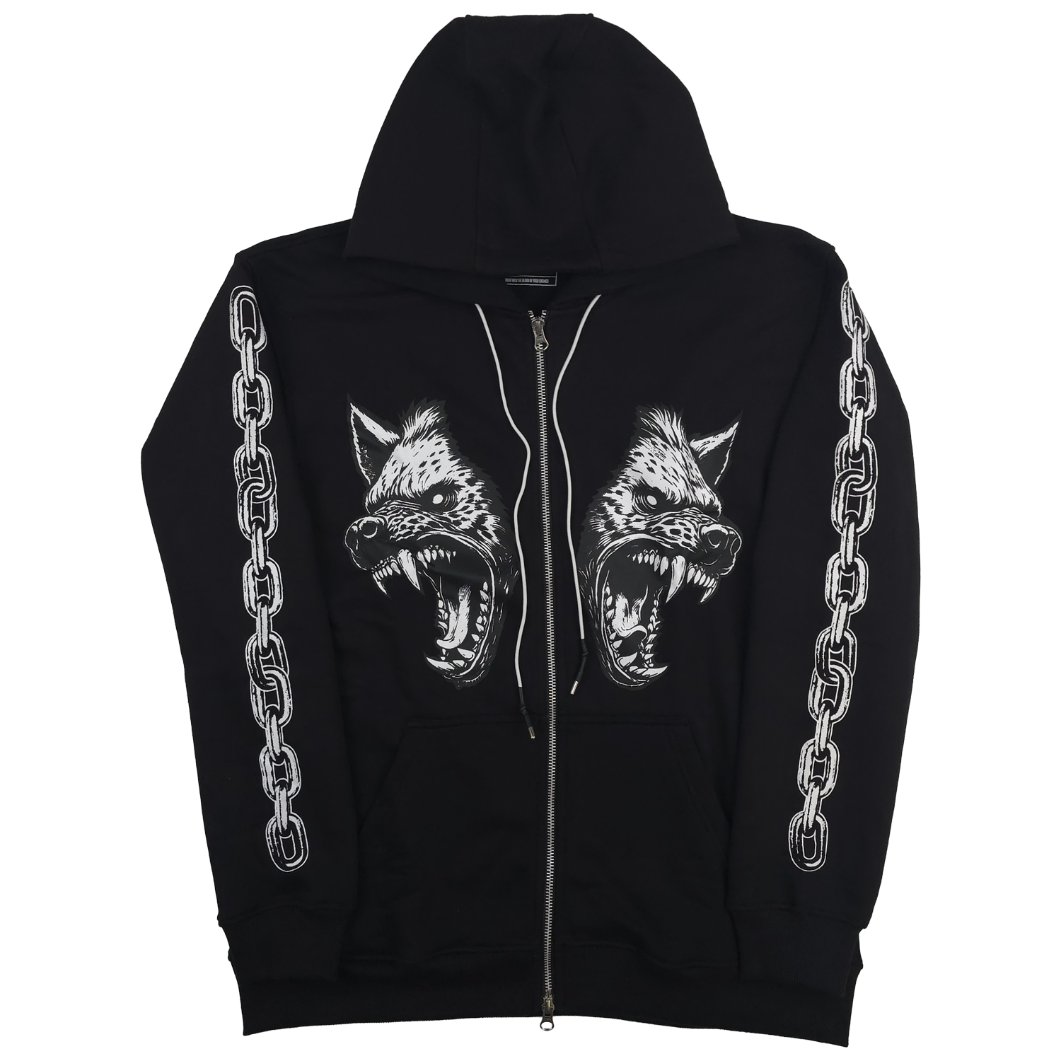 Cerberus Zip Up Hoodie Black