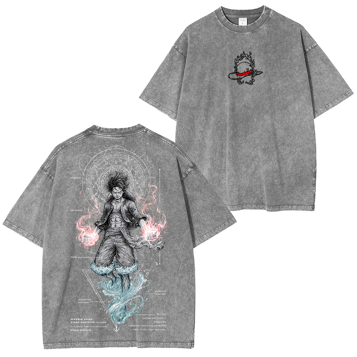 Luffy One Piece Unisex Washed T-Shirt