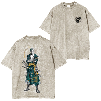 Sanji X Zoro X Luffy One Piece Unisex Washed T-Shirt