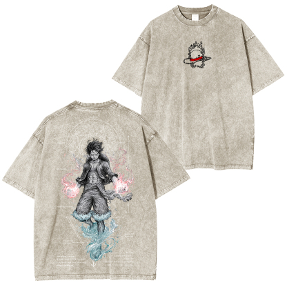 Luffy One Piece Unisex Washed T-Shirt