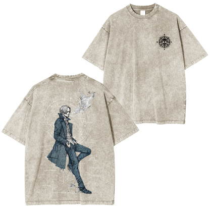 Sanji One Piece Unisex Washed T-Shirt